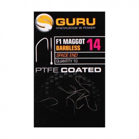 Guru Size 14 F1 Maggot Spade End Barbless Hook